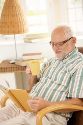 man reading a book